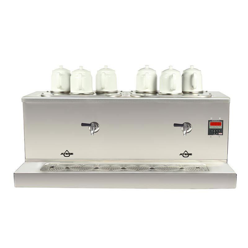 Ateşe Cappadocia Smart Gaz+Elektrikli 6 Demlikli Çay Makinesi, INOX CSGE6