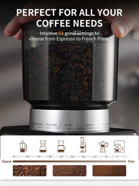 Vosco Ev Tipi Barista Kahve Değirmeni, KD-CG018
