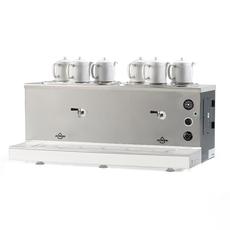 Ateşe Sumela Analog Gaz+Elektrikli 6 Demlikli Çay Makinesi, STATIC SAGE6