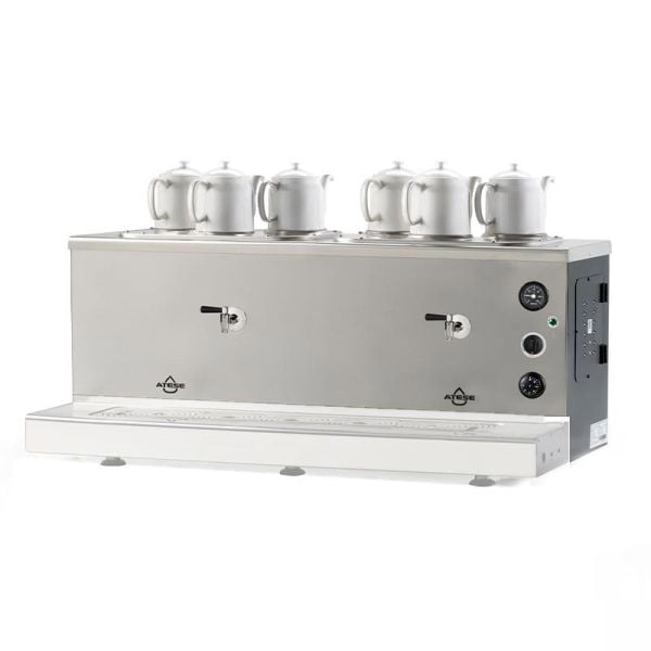 Ateşe Sumela Analog Gaz+Elektrikli 6 Demlikli Çay Makinesi, STATIC SAGE6