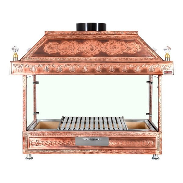 Ateşe Bakır Ocakbaşı Izgara, Davlumbazlı 100x55x125 cm, D100