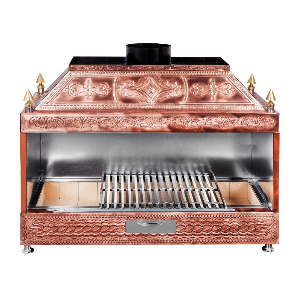 Ateşe Bakır Ocakbaşı Izgara, Davlumbazlı 100x55x125 cm, D100