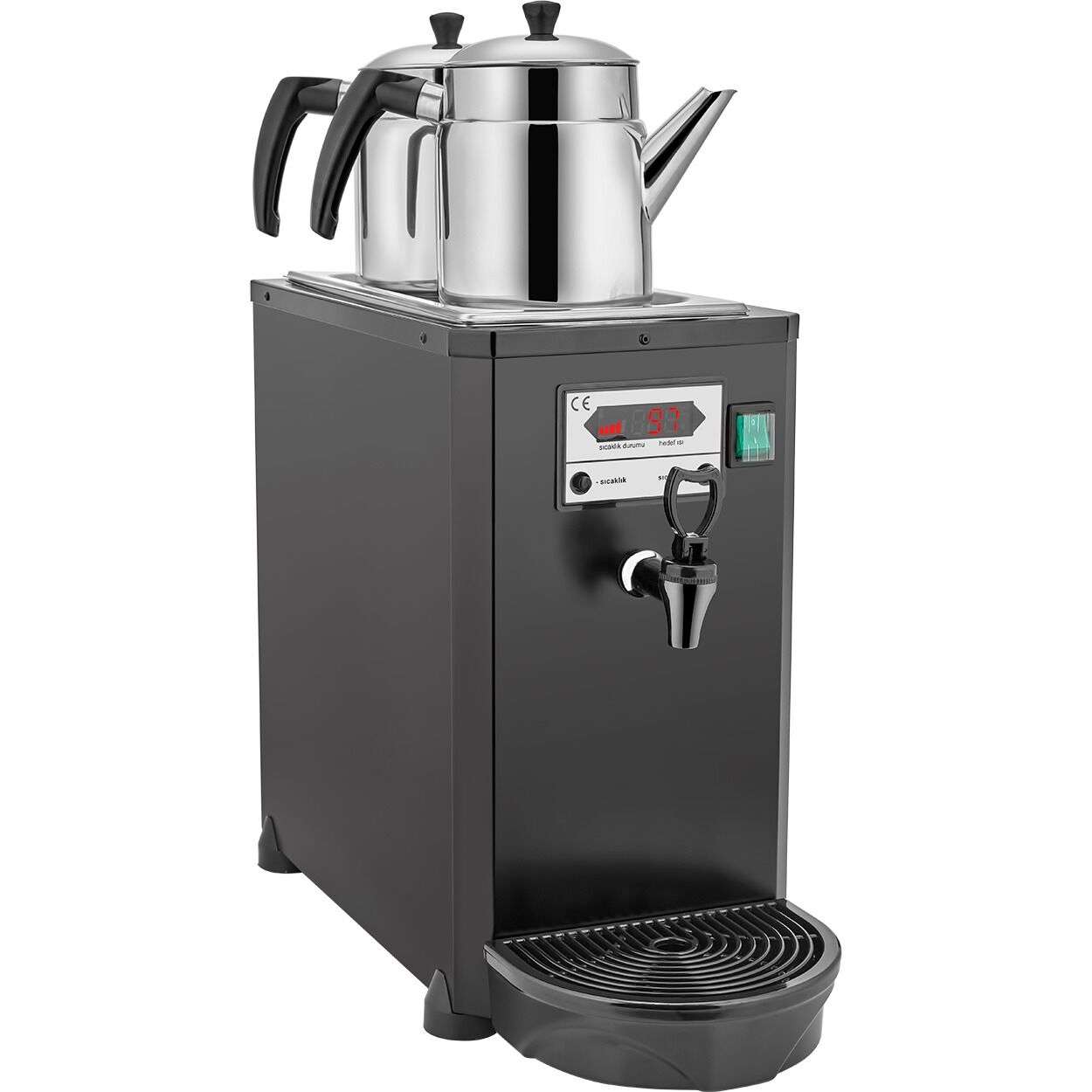 Remta 2 Demlikli Dijital Jumbo Çay Makinesi, 5,5 lt Şamandıralı DE18