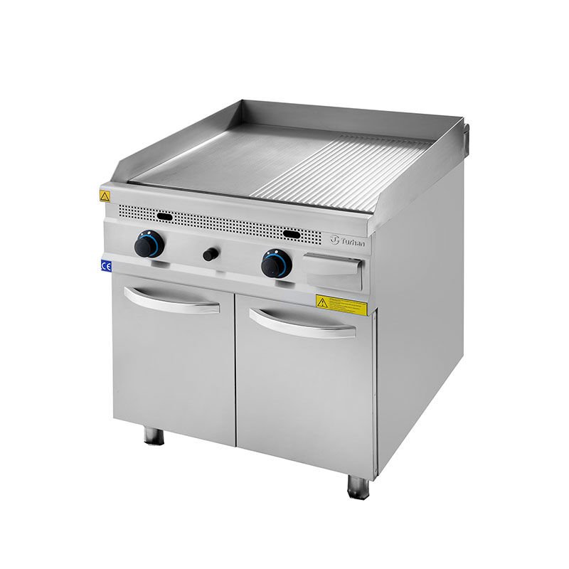 Turhan Çelik Pleyt Izgara Oluklu Gazlı, Alt Dolaplı 80x93x85 cm