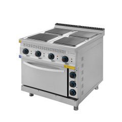 Turhan Çelik 4 lü Kuzine Elektrikli, Kare Pleytli 80x93x85 cm