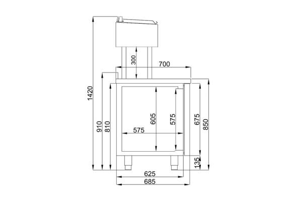 Frenox Pizza Hazırlık Dolabı Yüksek Ayakalı 4 Çekmeceli, Makeup CGN2-YM-4D