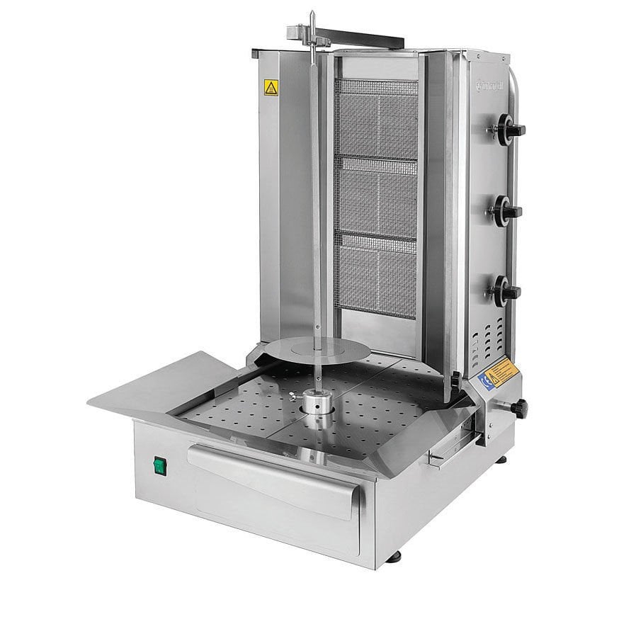 Turhan Çelik 3 Gözlü Döner Ocağı Gazlı, Alttan Motorlu