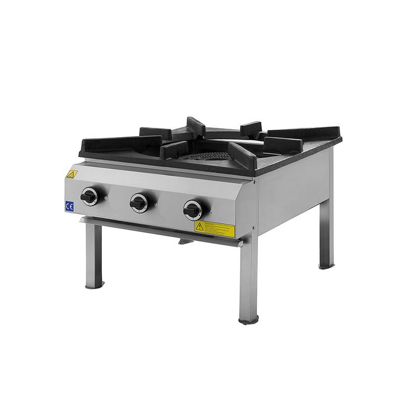 Turhan Çelik Üç Yanışlı Yer Ocağı Gazlı, 70x70x55 cm