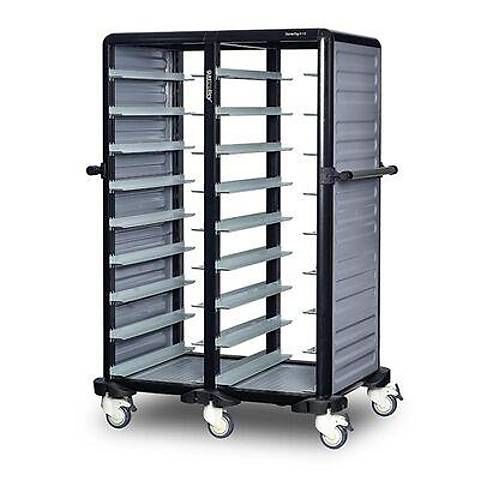 Gastrolley İkili Termo Tepsi Arabası, 18 Tepsili 2 Yanı Kapalı, G.TT.18.D.2