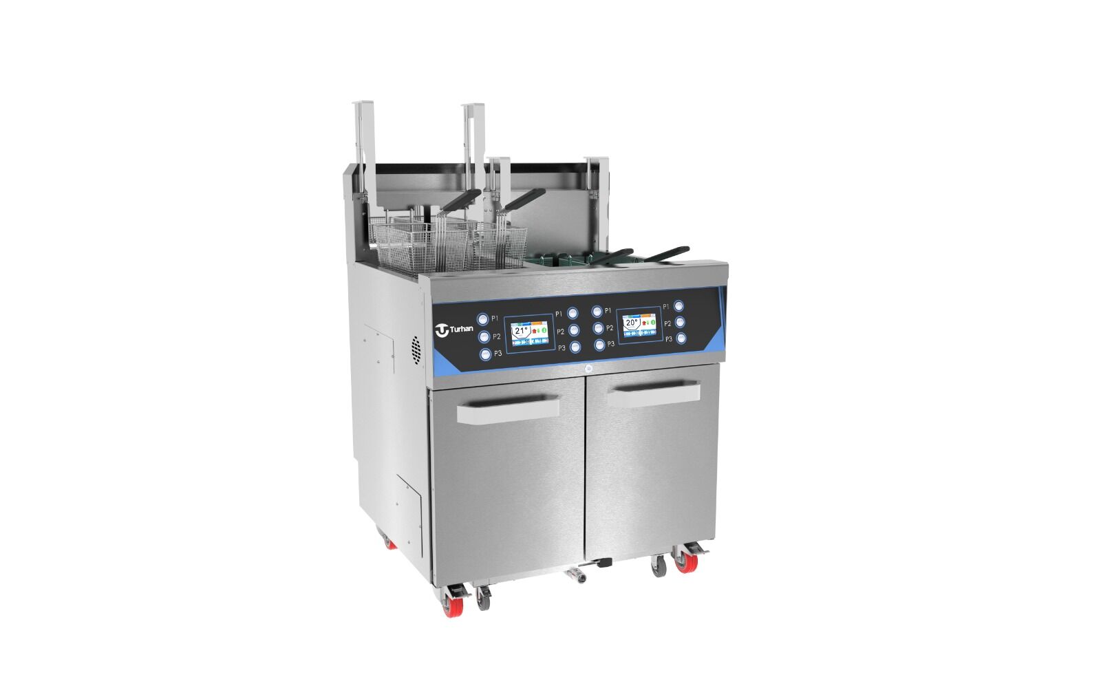 Turhan Çelik Asansörlü Filtreli Gazlı Fritöz 20+20 Lt, TC.FGFA800