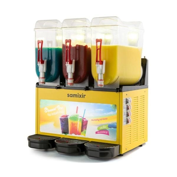 Samixir Ice Slush Triple Meyve Suyu Dispenseri, 12+12+12 L, Sarı, SLUSH36.YA