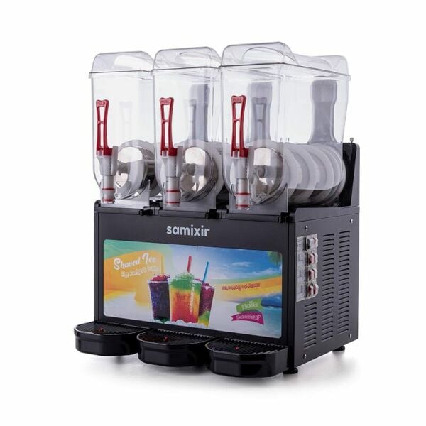 Samixir Allure Triple Ice Slush Granita ve Soğuk Meyve Suyu Dispenseri, 12+12+12 L, Siyah, SLUSH36.BA