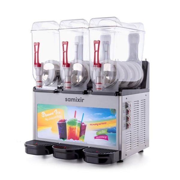 Samixir Allure Triple Ice Slush Granita ve Soğuk Meyve Suyu Dispenseri, 12+12+12 L, Inox, SLUSH36.IA