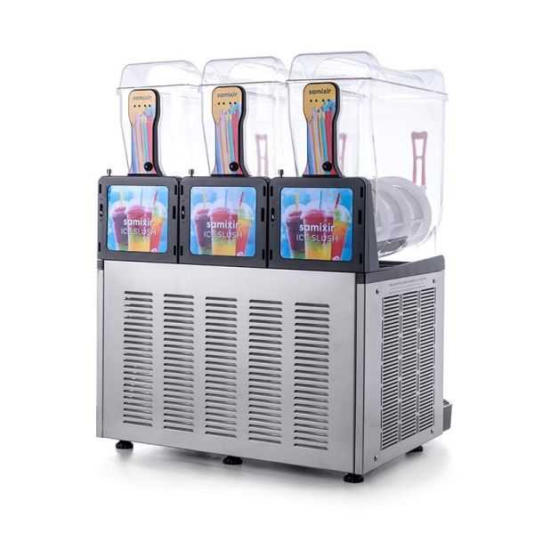 Samixir Allure Triple Ice Slush Granita ve Soğuk Meyve Suyu Dispenseri, 12+12+12 L, Inox, SLUSH36.IA