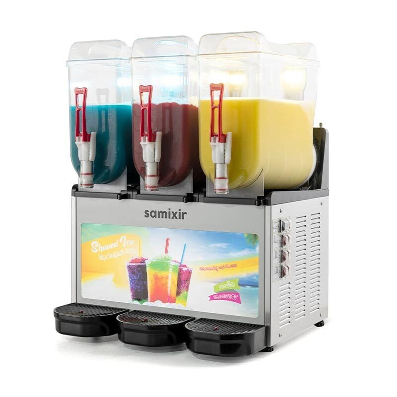 Samixir Allure Triple Ice Slush Granita ve Soğuk Meyve Suyu Dispenseri, 12+12+12 L, Inox, SLUSH36.IA