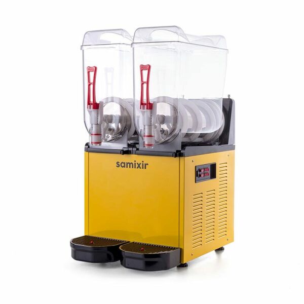 Samixir Ice Slush Twin Meyve Suyu Dispenseri, 12+12 L, Sarı, SLUSH24.Y