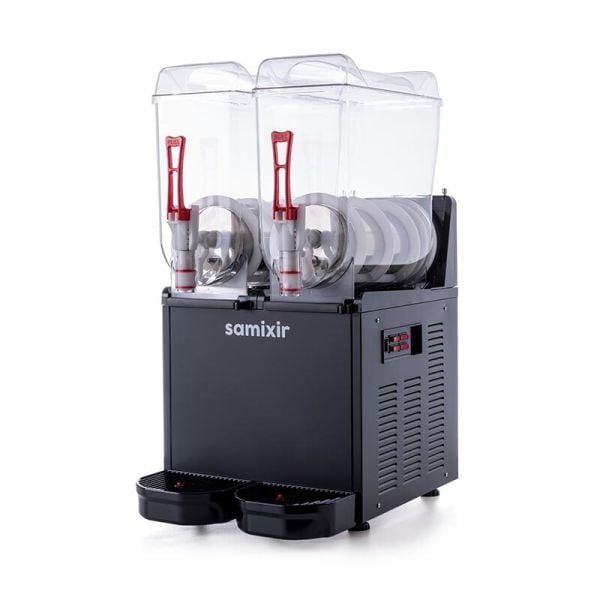 Samixir Twin Ice Slush Granita ve Soğuk Meyve Suyu Dispenseri, 12+12 L, Siyah, SLUSH24.B