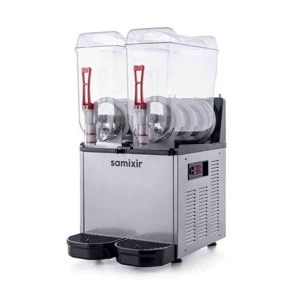 Samixir Twin Ice Slush Granita ve Soğuk Meyve Suyu Dispenseri, 12+12 L, Inox, SLUSH24.I