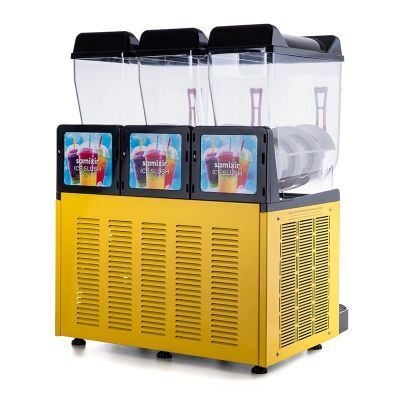 Samixir Ice Slush Triple Meyve Suyu Dispenseri, 12+12+12 L, Sarı, SLUSH36.Y