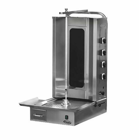 Pimak 4 Radyanlı Alttan Motorlu Camlı Döner Makinesi, Elektrikli MO77-4E
