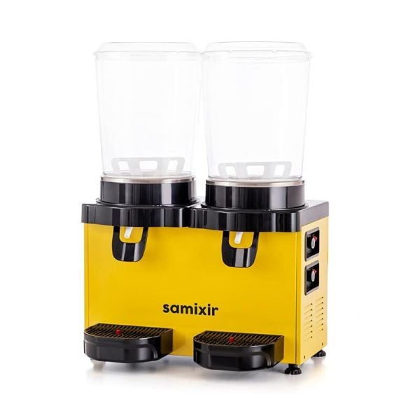 Samixir Panaromik Twin Soğuk İçecek Dispenseri, 10 L+10 L, Sarı, MM20.AY