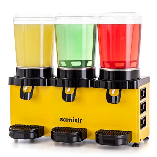 Samixir Panaromik Triple Soğuk İçecek Dispenseri, 10+10+10L, Sarı, MMM30.AY