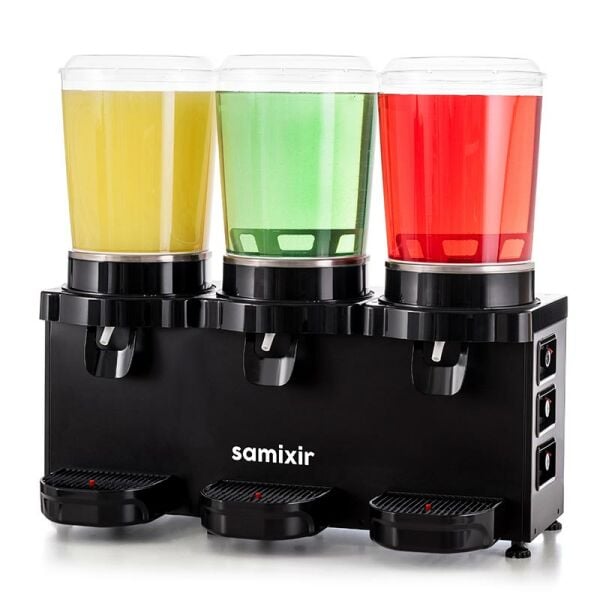 Samixir Panaromik Triple Soğuk İçecek Dispenseri, 10+10+10L, Siyah, MMM20.AB