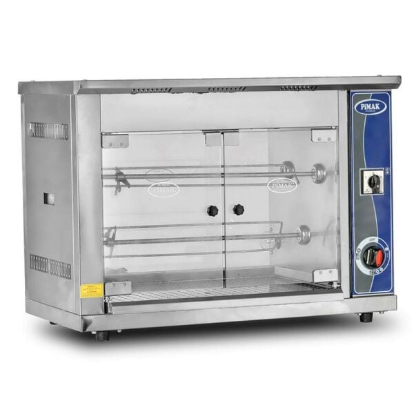 Pimak Set Üstü Piliç Çevirme Makinesi, 6 Piliç Kapasiteli, Gazlı M001