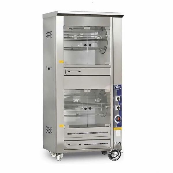 Pimak Çift Katlı Tamburlu Piliç Çevirme Makinesi, 25 Piliç Kapasiteli, Elektrikli M008-E