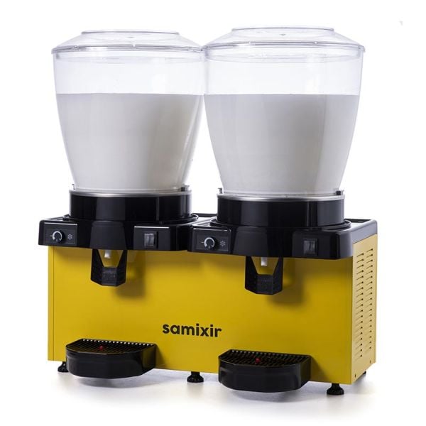 Samixir Panaromik Analog Twin Soğuk İçecek Dispenseri, 22+22 L, Karıştırıcılı, Sarı, MM44.AY