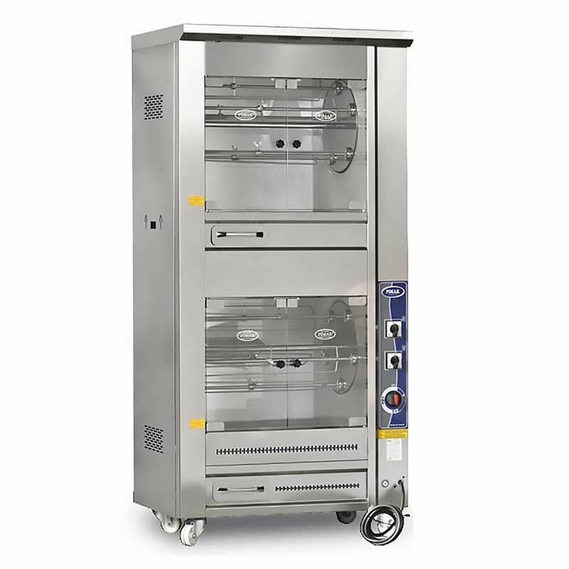 Pimak Çift Katlı Tamburlu Piliç Çevirme Makinesi, 40 Piliç Kapasiteli, Elektrikli M009-E