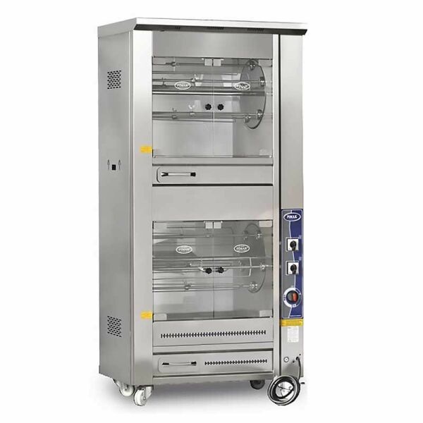 Pimak Çift Katlı Tamburlu Piliç Çevirme Makinesi, 40 Piliç Kapasiteli, Elektrikli M009-E