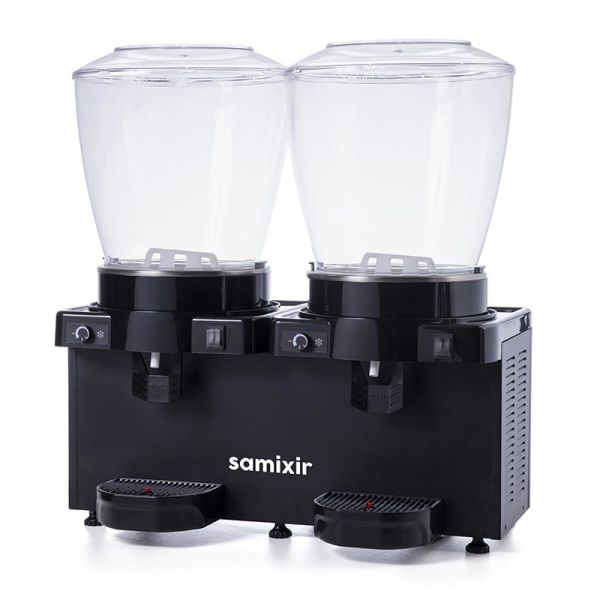 Samixir Panaromik Analog Twin Soğuk İçecek Dispenseri, 22+22 L, Karıştırıcılı, Siyah, MM44.AB