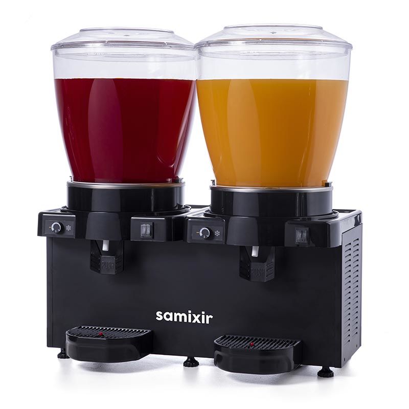 Samixir Panaromik Analog Twin Soğuk İçecek Dispenseri, 22+22 L, Karıştırıcılı, Siyah, MM44.AB