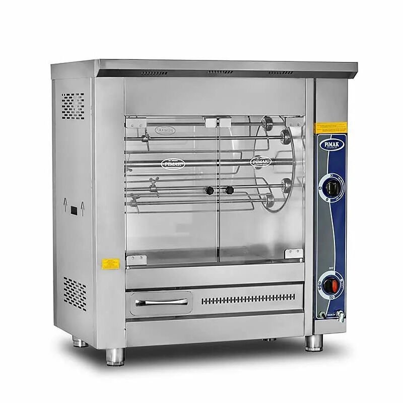 Pimak Set Üstü Tamburlu Piliç Çevirme Makinesi, 20 Piliç Kapasiteli, Elektrikli M005-E