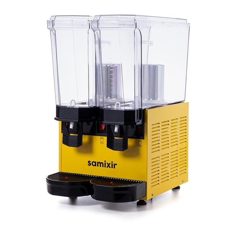 Samixir Klasik Twin Soğuk İçecek Dispenseri, 20+20 L, Fıskiyeli, Sarı, 40.SSY