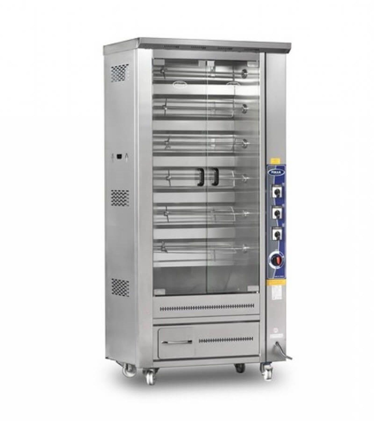 Pimak Tek Vitrinli Piliç Çevirme Makinesi, 24 Piliç Kapasiteli, Gazlı M012B