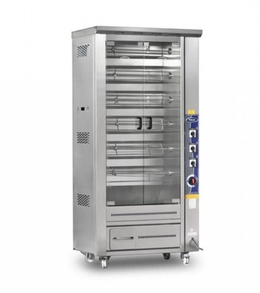 Pimak Tek Vitrinli Piliç Çevirme Makinesi, 24 Piliç Kapasiteli, Gazlı M012B