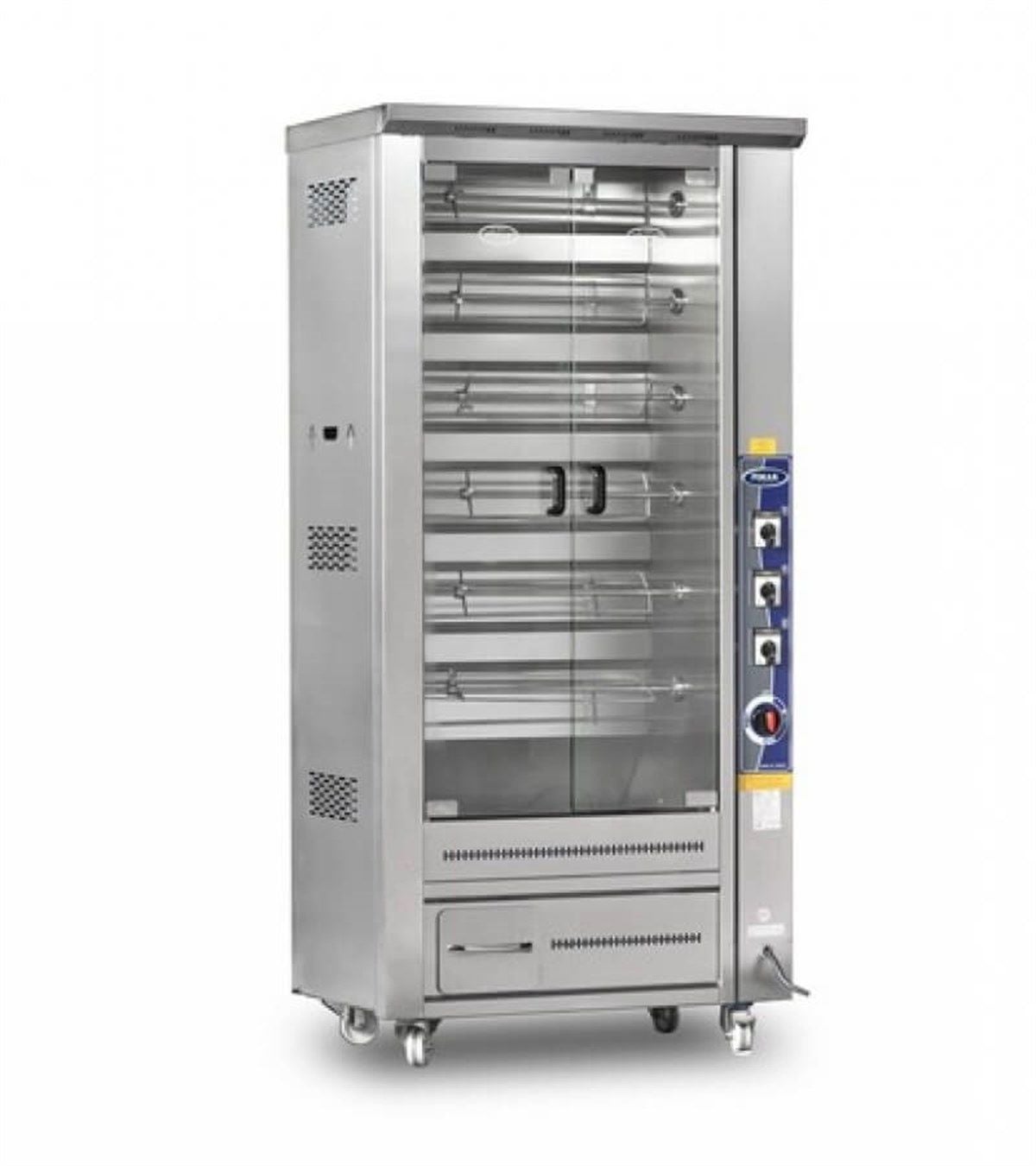 Pimak Tek Vitrinli Piliç Çevirme Makinesi, 30 Piliç Kapasiteli, Gazlı M013B