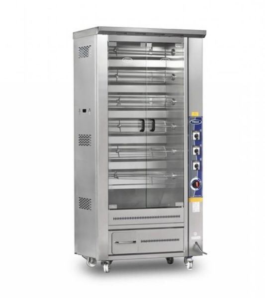 Pimak Tek Vitrinli Piliç Çevirme Makinesi, 30 Piliç Kapasiteli, Gazlı M013B