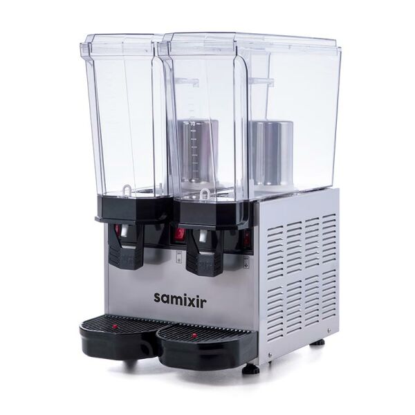 Samixir Klasik Twin Soğuk İçecek Dispenseri, 20+20 L, Fıskiyeli, Inox, 40.SSI