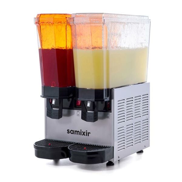 Samixir Klasik Twin Soğuk İçecek Dispenseri, 20+20 L, Fıskiyeli, Inox, 40.SSI