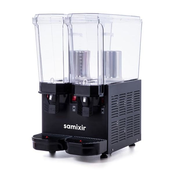 Samixir Klasik Twin Soğuk İçecek Dispenseri, 20+20 L, Fıskiyeli ve Karıştırıcılı, Siyah, 40.SMB