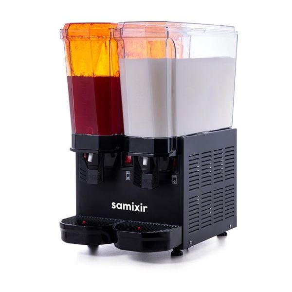 Samixir Klasik Twin Soğuk İçecek Dispenseri, 20+20 L, Fıskiyeli ve Karıştırıcılı, Siyah, 40.SMB