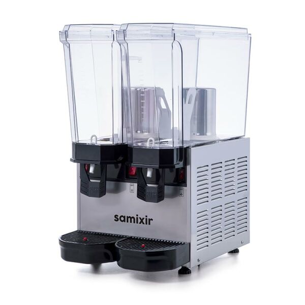 Samixir Klasik Twin Soğuk İçecek Dispenseri, 20+20 L, Fıskiyeli ve Karıştırıcılı, Inox, 40.SMI