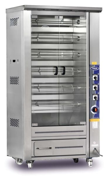 Pimak Tek Vitrinli Piliç Çevirme Makinesi, 30 Piliç Kapasiteli, Elektrikli M011-DE