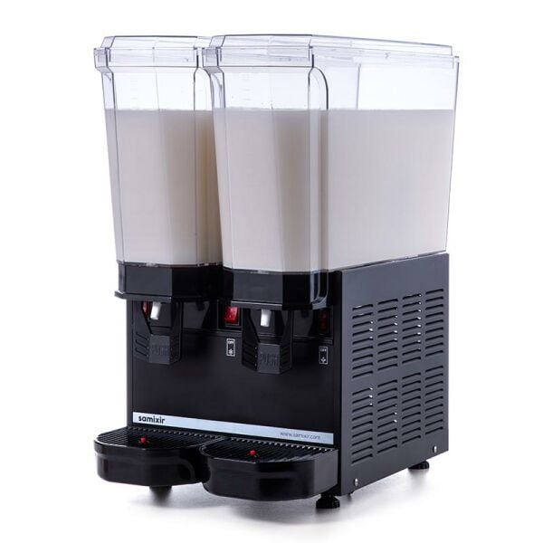 Samixir Klasik Twin Soğuk İçecek Dispenseri, 20+20 L, Karıştırıcılı, Siyah, 40.MMB