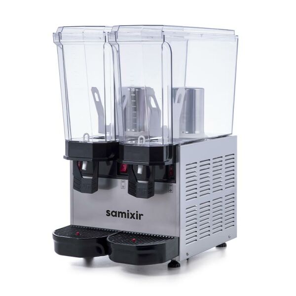 Samixir Klasik Twin Soğuk İçecek Dispenseri, 20+20 L, Karıştırıcılı, Inox, 40.MMI