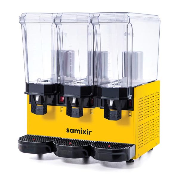 Samixir Triple Klasik Fıskiyeli Soğuk İçecek Dispenseri, 20+20+20 L, Sarı, 60.SSSY