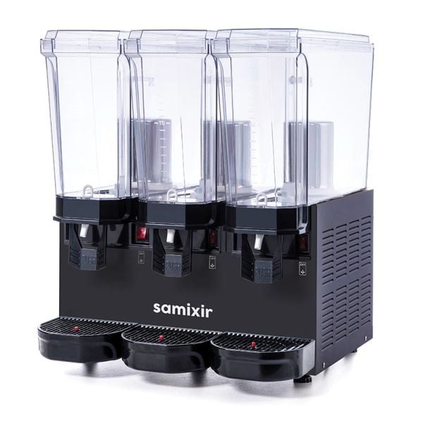 Samixir Triple Klasik Fıskiyeli Soğuk İçecek Dispenseri, 20+20+20 L, Siyah, 60.SSSB